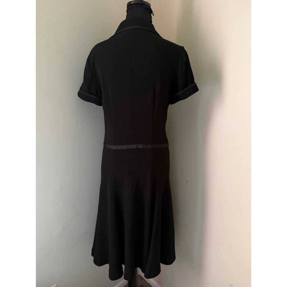 Anne Klein Black Button Front Collared Short Slee… - image 3
